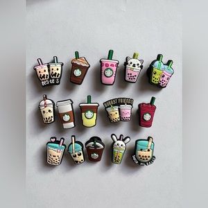 New COFFEE LOVERS 15 Piece Crocs Charms Set
